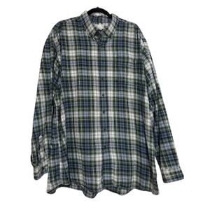 L.L. Bean Men's sz XXL Tall Plaid 100% Cotton Flannel